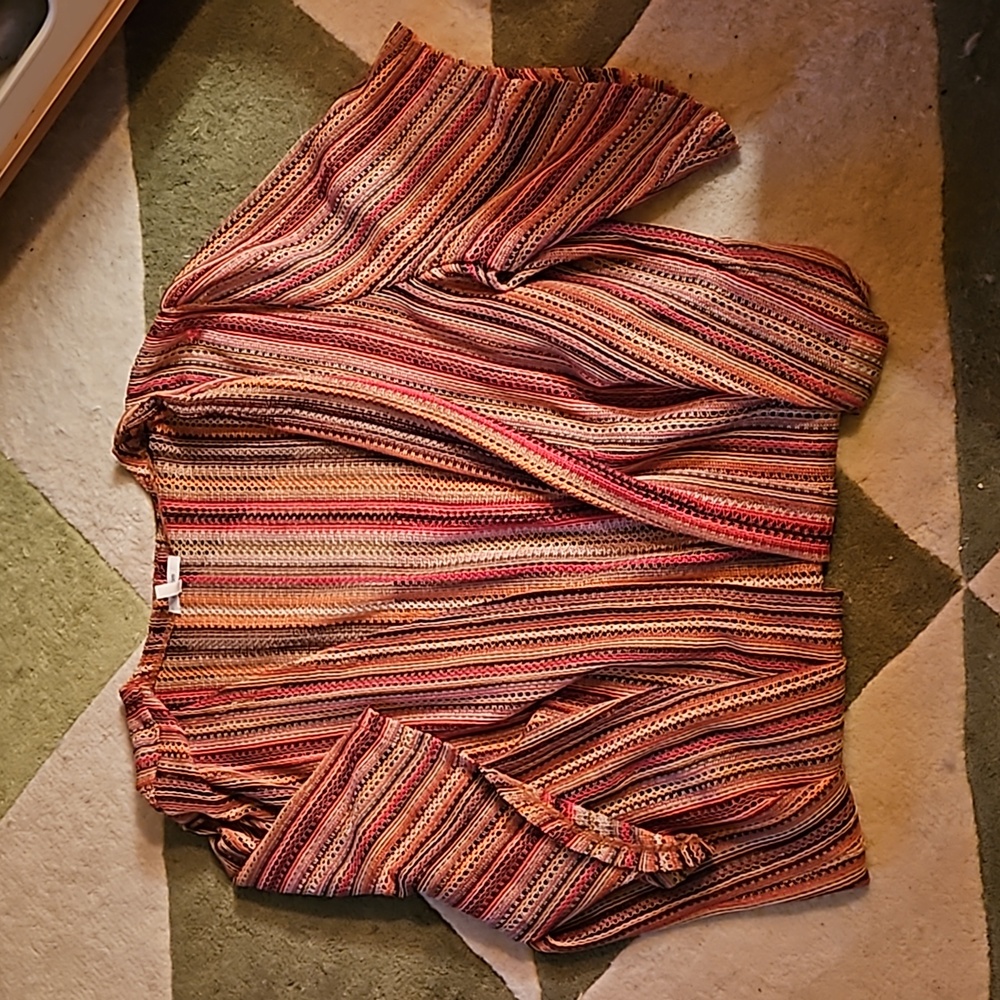Multicolor maurices woven kimono